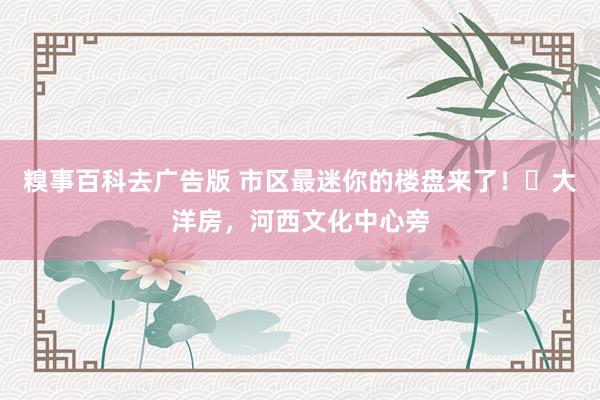 糗事百科去广告版 市区最迷你的楼盘来了！​大洋房，河西文化中心旁