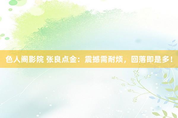 色人阁影院 张良点金：震撼需耐烦，回落即是多！
