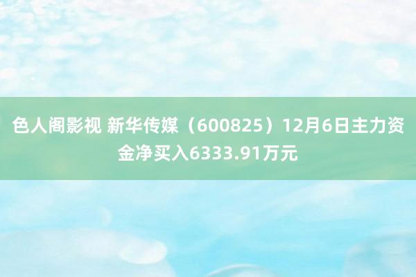 色人阁影视 新华传媒（600825）12月6日主力资金净买入6333.91万元