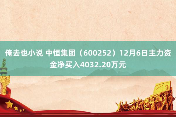俺去也小说 中恒集团（600252）12月6日主力资金净买入4032.20万元