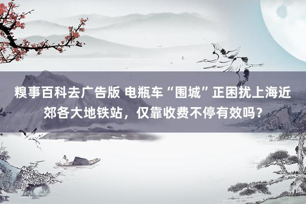 糗事百科去广告版 电瓶车“围城”正困扰上海近郊各大地铁站，仅靠收费不停有效吗？