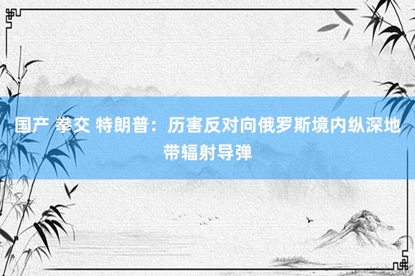 国产 拳交 特朗普：历害反对向俄罗斯境内纵深地带辐射导弹
