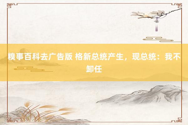 糗事百科去广告版 格新总统产生，现总统：我不卸任