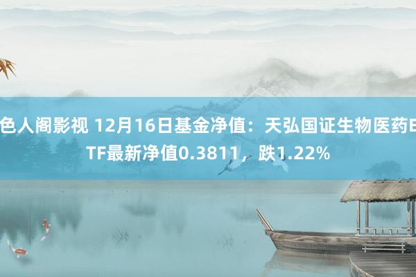 色人阁影视 12月16日基金净值：天弘国证生物医药ETF最新净值0.3811，跌1.22%