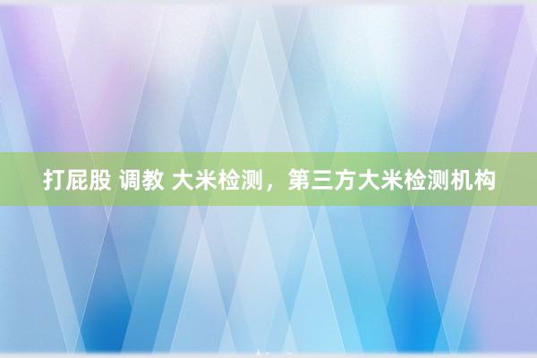 打屁股 调教 大米检测，第三方大米检测机构