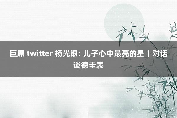 巨屌 twitter 杨光银: 儿子心中最亮的星丨对话谈德圭表