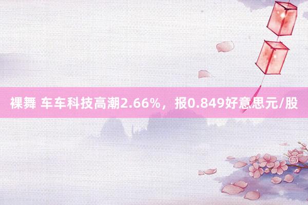 裸舞 车车科技高潮2.66%，报0.849好意思元/股
