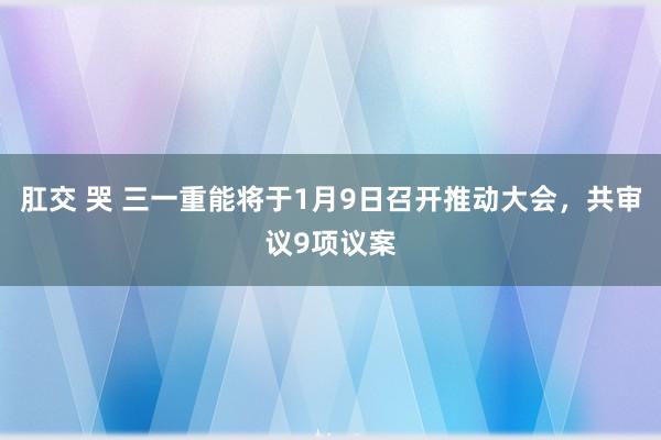 肛交 哭 三一重能将于1月9日召开推动大会，共审议9项议案