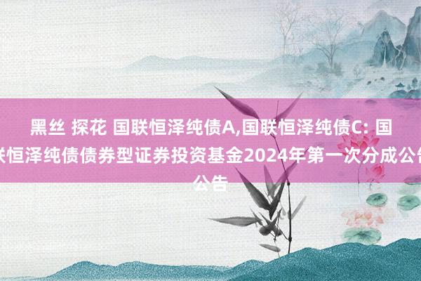 黑丝 探花 国联恒泽纯债A,国联恒泽纯债C: 国联恒泽纯债债券型证券投资基金2024年第一次分成公告