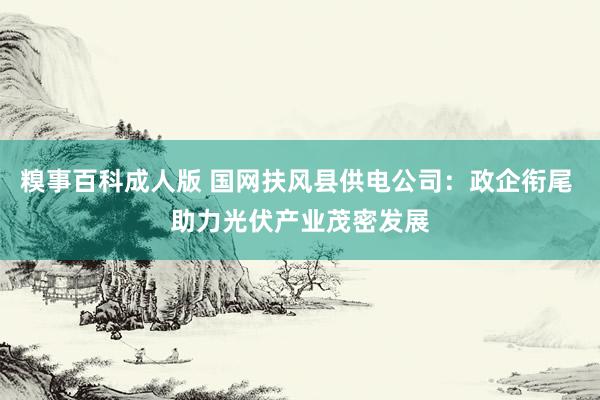 糗事百科成人版 国网扶风县供电公司：政企衔尾 助力光伏产业茂密发展