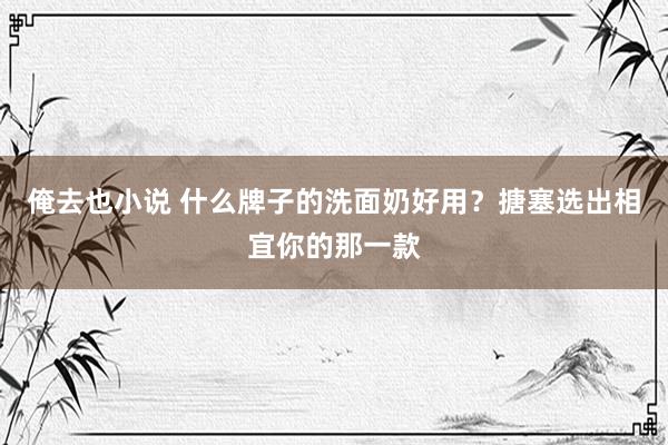 俺去也小说 什么牌子的洗面奶好用？搪塞选出相宜你的那一款