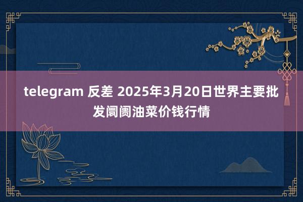 telegram 反差 2025年3月20日世界主要批发阛阓油菜价钱行情
