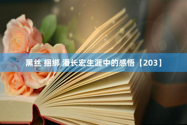 黑丝 捆绑 潘长宏生涯中的感悟【203】