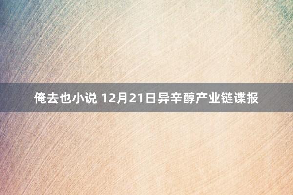 俺去也小说 12月21日异辛醇产业链谍报