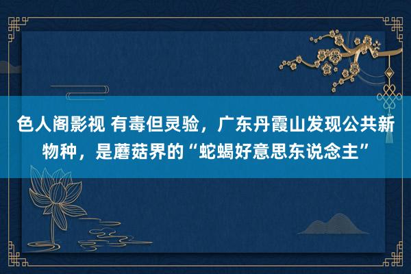 色人阁影视 有毒但灵验，广东丹霞山发现公共新物种，是蘑菇界的“蛇蝎好意思东说念主”