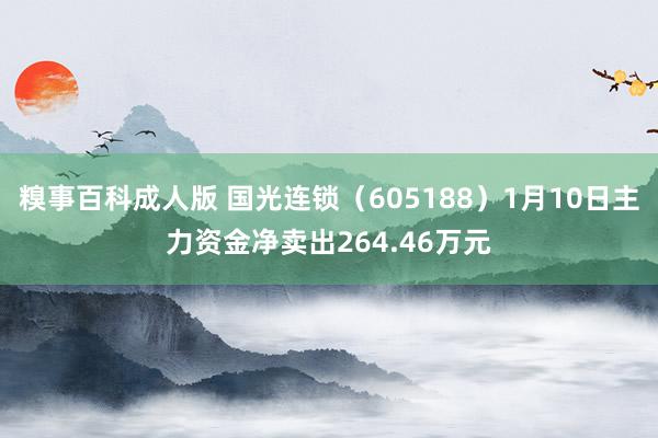 糗事百科成人版 国光连锁（605188）1月10日主力资金净卖出264.46万元