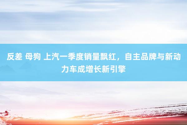 反差 母狗 上汽一季度销量飘红，自主品牌与新动力车成增长新引擎