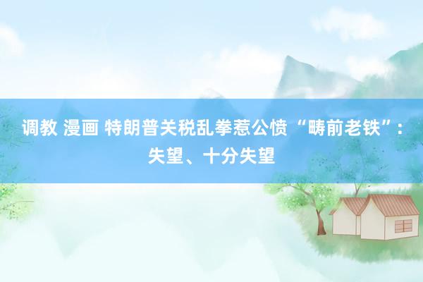 调教 漫画 特朗普关税乱拳惹公愤 “畴前老铁”：失望、十分失望
