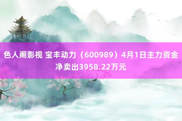 色人阁影视 宝丰动力（600989）4月1日主力资金净卖出3958.22万元