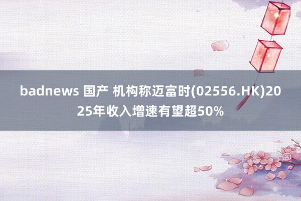 badnews 国产 机构称迈富时(02556.HK)2025年收入增速有望超50%